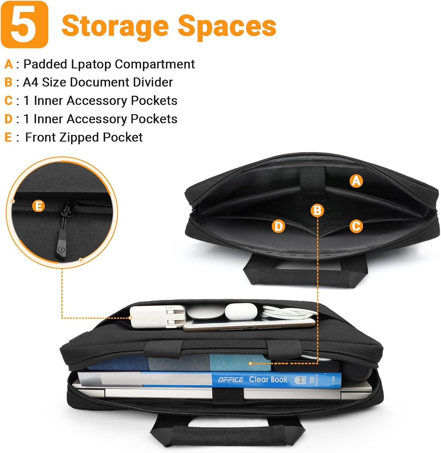 ZYB Laptoptasche 17-17,3 Zoll Laptophülle Laptopaktentasche
