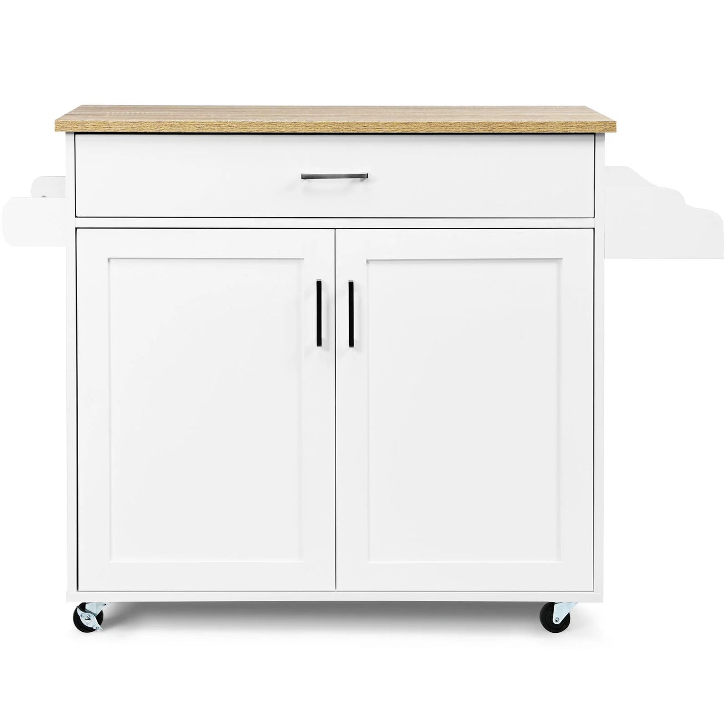 Küchenwagen Mit Handtuchhalter & Gewürzboard & Schublade Kücheninsel Rollbarer Küchenschrank