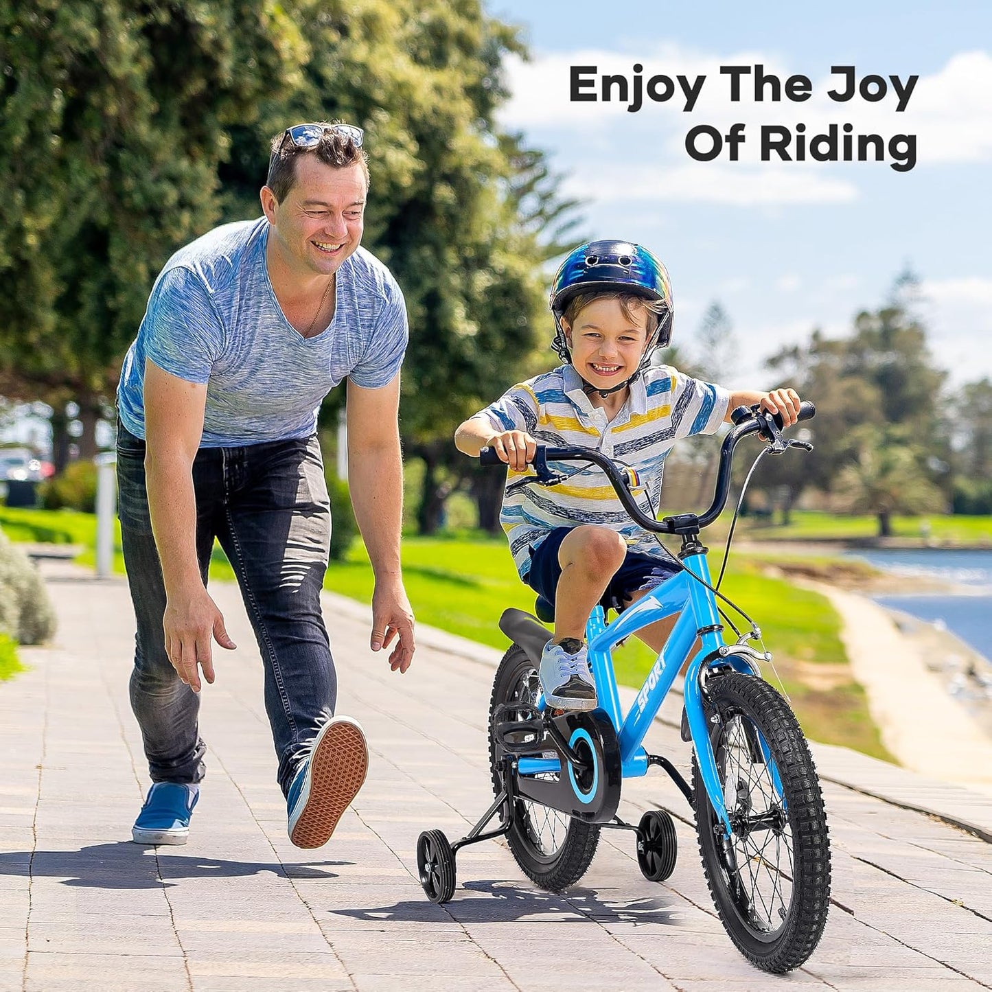 Kinderfahrrad 14 Zoll, Fahrrad Für Jungen Und Mädchen Mit Stützrädern