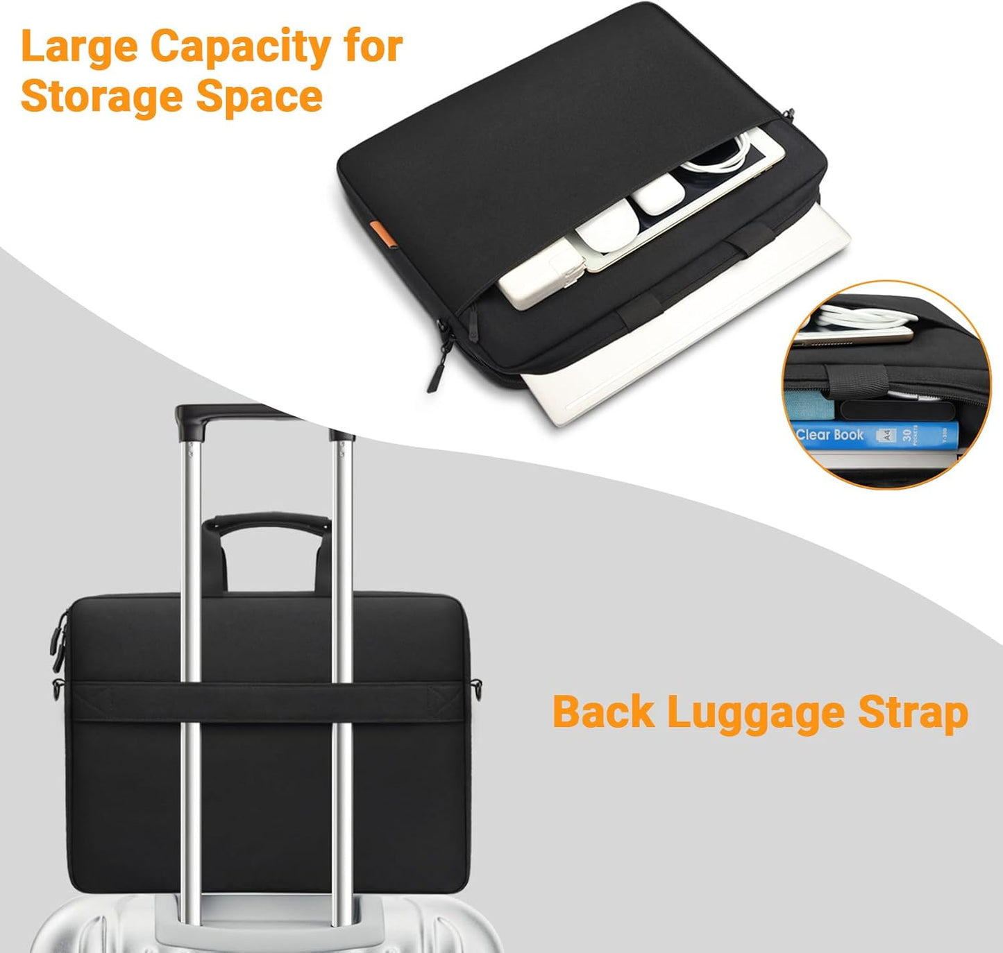 ZYB Laptoptasche 17-17,3 Zoll Laptophülle Laptopaktentasche