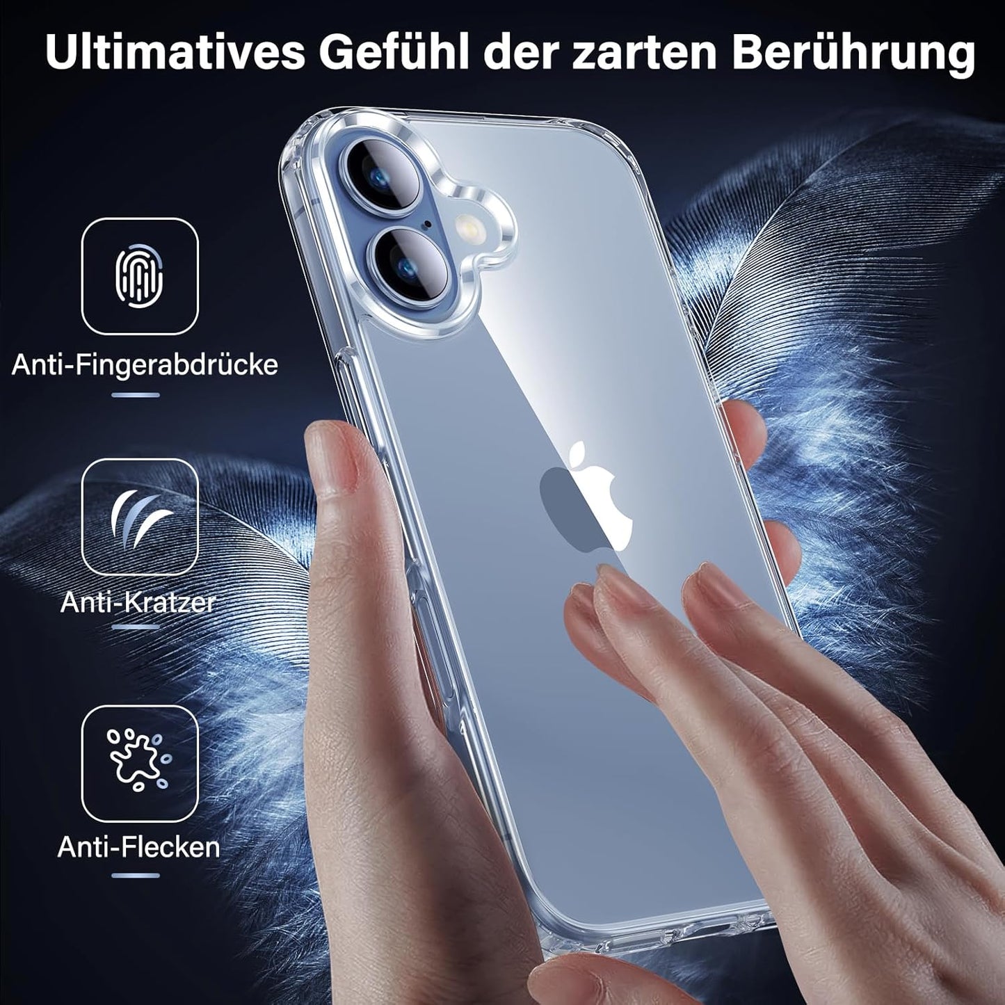 Uniqueme Für Iphone 17 Hülle - Handyhülle Für Iphone 17 Case,Rundumschutz Schutzhülle Cover, 1 Handyhülle & 2 Schutzfolie - Transparent