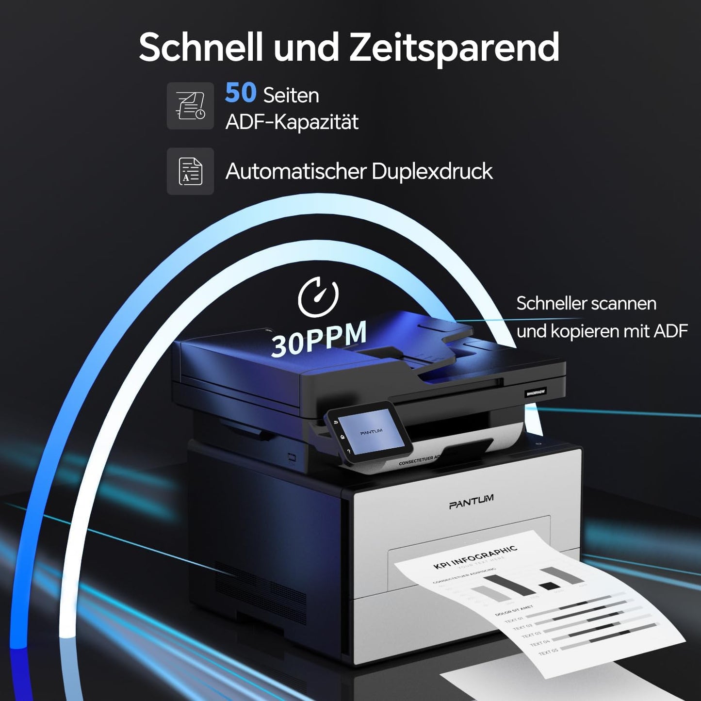 PANTUM BM4309ADW Multifunktionsdrucker Laserdrucker Schwarz Weiss