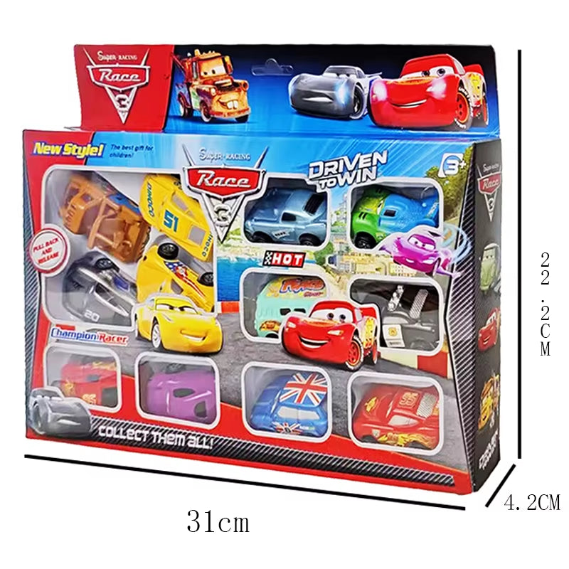 12-Teiliges Set Disney Pixar Cars 2 Spielzeug Kind Lightning Mcqueen Fillmore Sheriff Jackson Storm Ramirez Mini Pull Back Car 3 Kindergeschenk