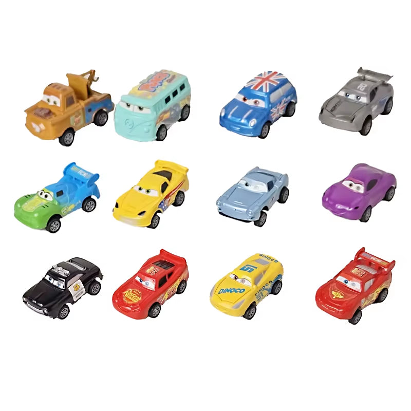 12-Teiliges Set Disney Pixar Cars 2 Spielzeug Kind Lightning Mcqueen Fillmore Sheriff Jackson Storm Ramirez Mini Pull Back Car 3 Kindergeschenk