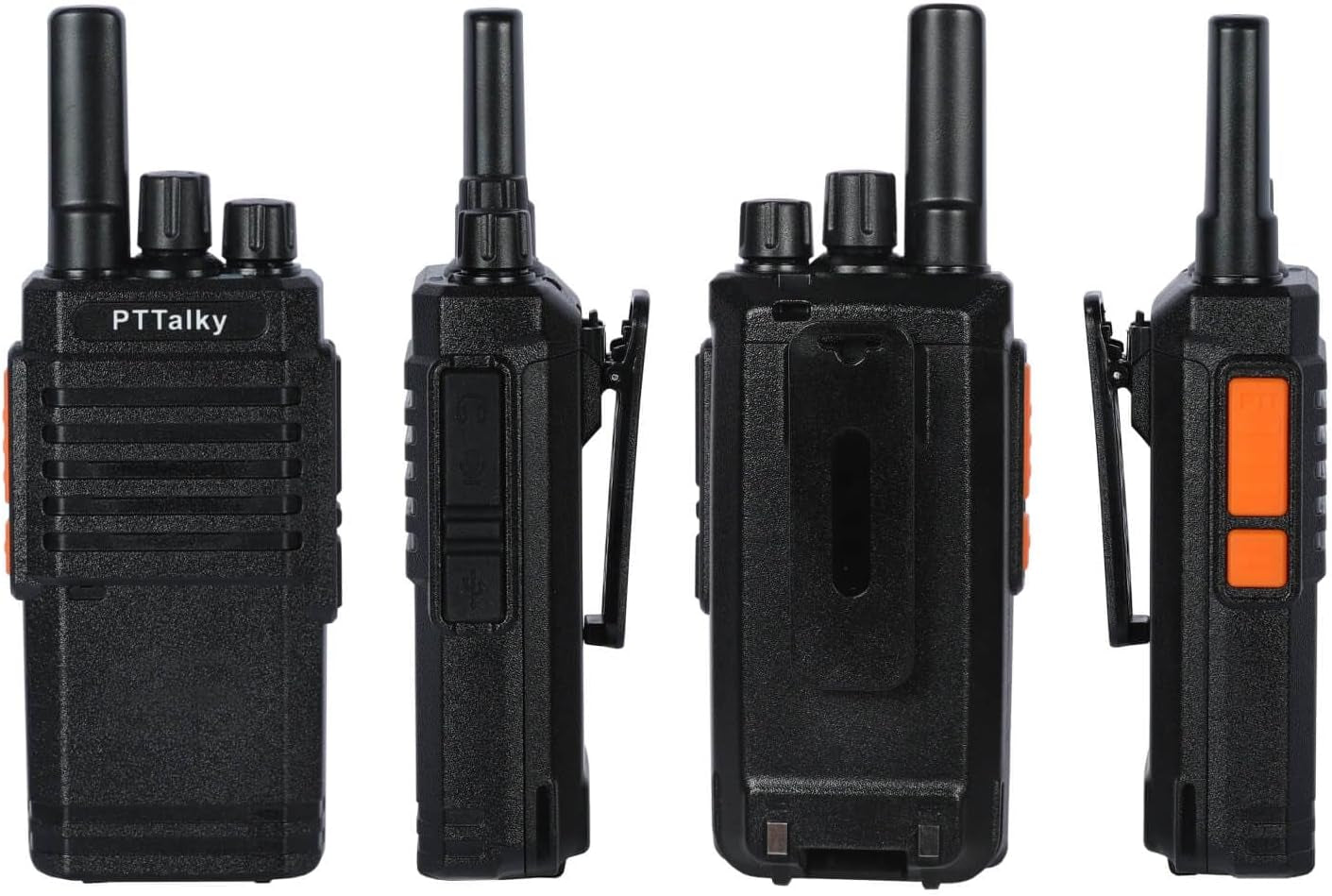 Walkie Talkie Für Erwachsene PMR Funkgeräte 16 Kanäle VOX CTCSS/DCS Wiederaufladbares Walki Talki Erwachsene (2 Stück, Schwarz)