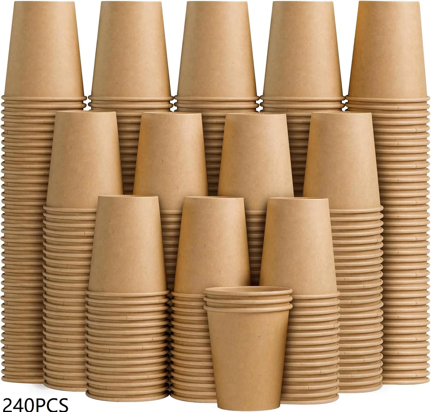 8 Oz Kraftpapierbecher, Einweg-Kaffeetassen Aus Papier, Heiß-/Kalttrinkbecher Für Wasser, Kaffee, Saft, Ungebleichte Becher Für Party-Picknick