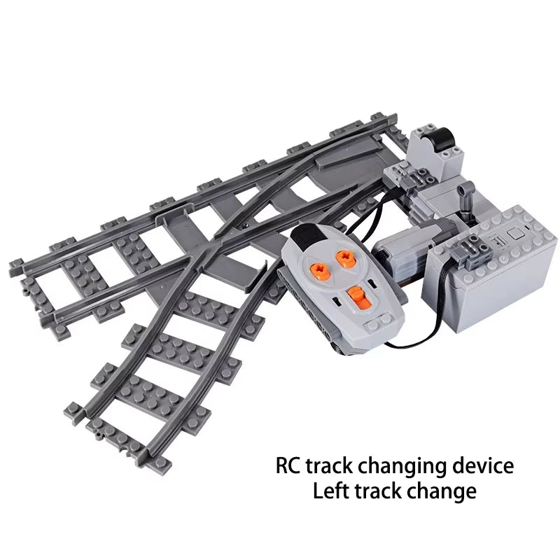 MOC Railroad Bridge Train Track Combination Scene Building Blocks DIY Cross Track Bricks Toys Rail Car Compatible with LEGO