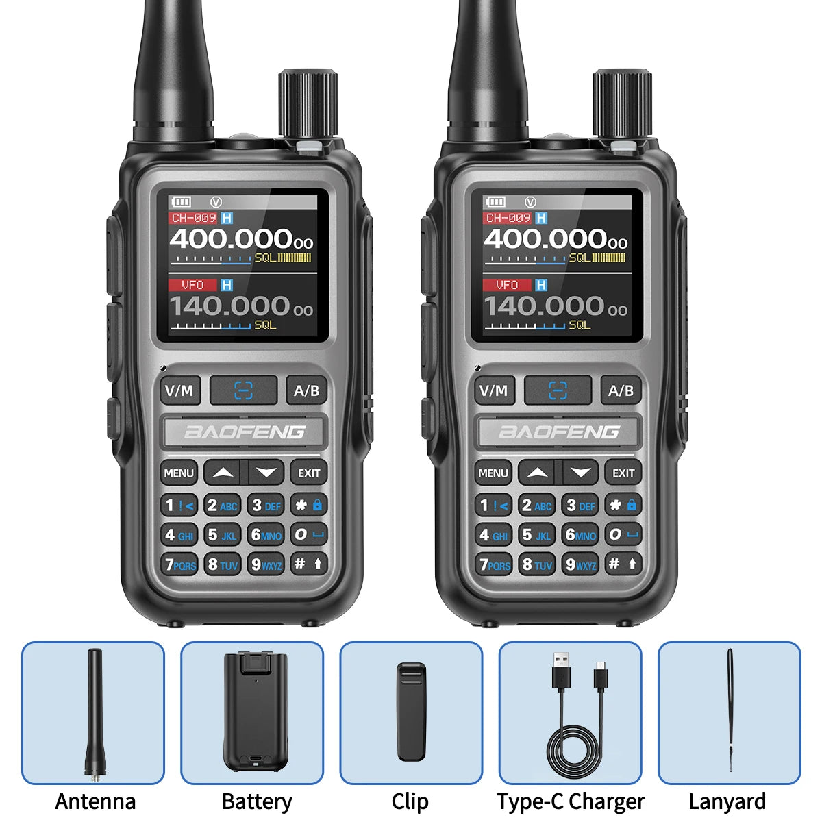 UV-5R Mini Walkie Talkie Multi Band Bluetooth Programming Wireless Copy Frequency 999CH AM FM Long Range Two Way Radio