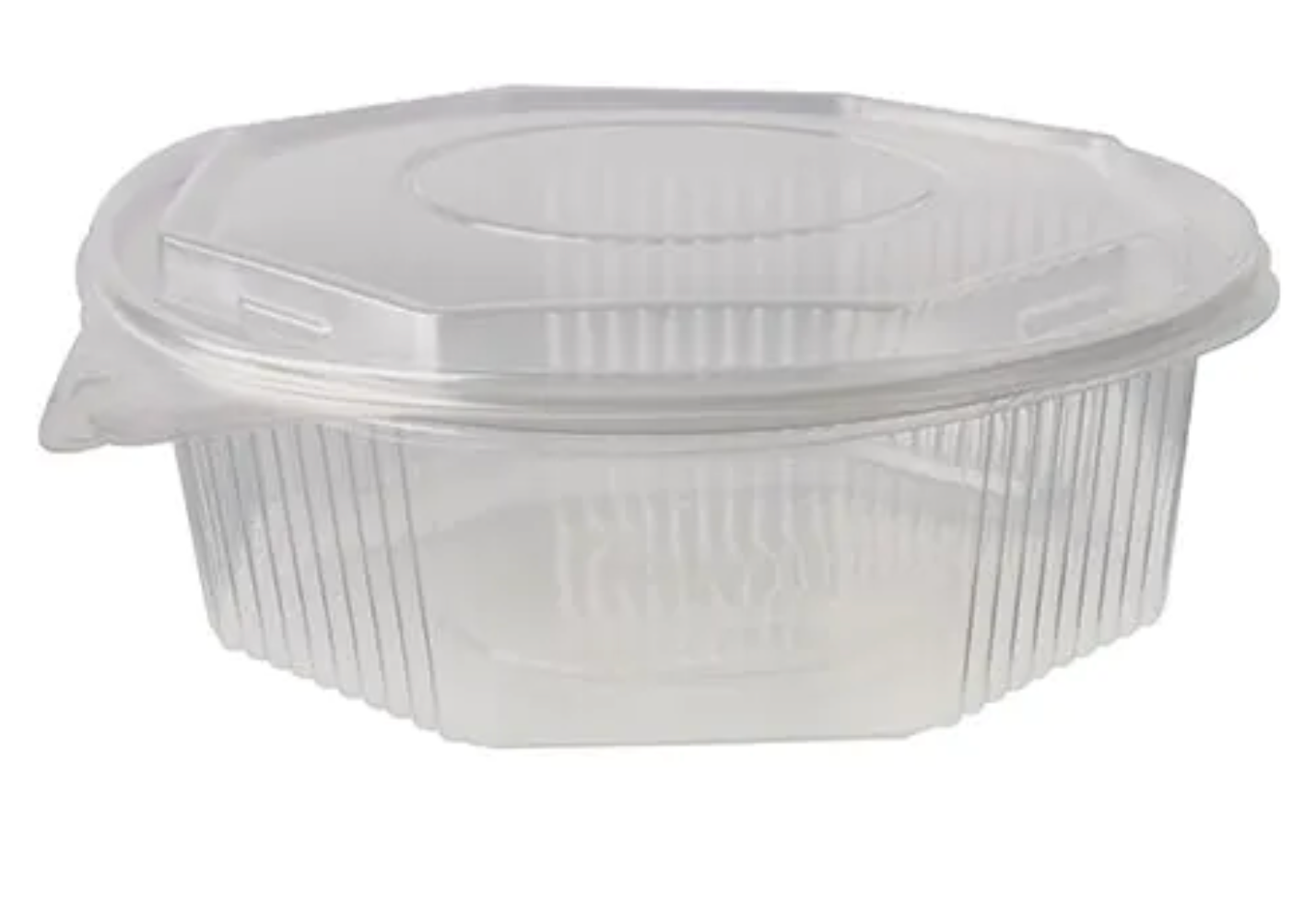 Verpackungsbecher mit Klappdeckeln PP 8-eckig 1,5 l transparent