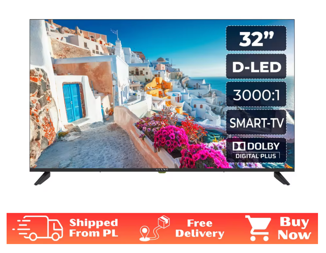 Kiano Elegance TV LED TV 43" 4K Smart TV UHD Schwarz PVR Wifi
