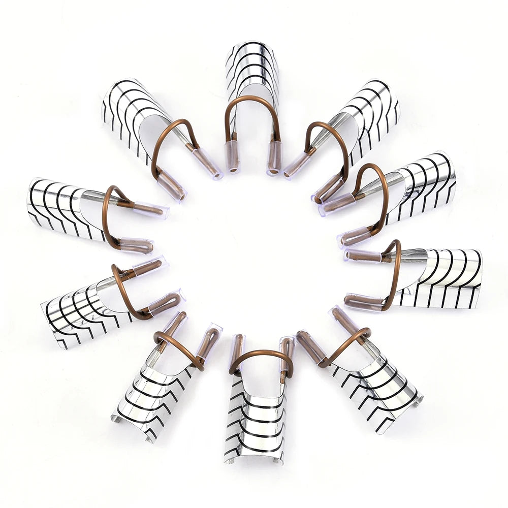 10er Wiederverwendbare Aluminium Nail-Extension Formen