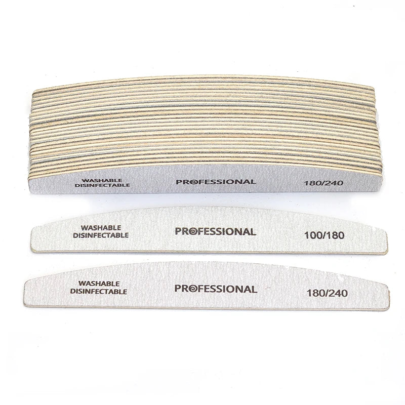 10er Set Gebogene Profi Nagelfeilen aus Holz