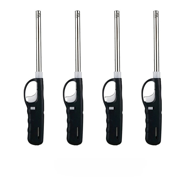 Elegantes Metall-Sturmfeuerzeug mit offener Flamme – für Küche, BBQ & Outdoor