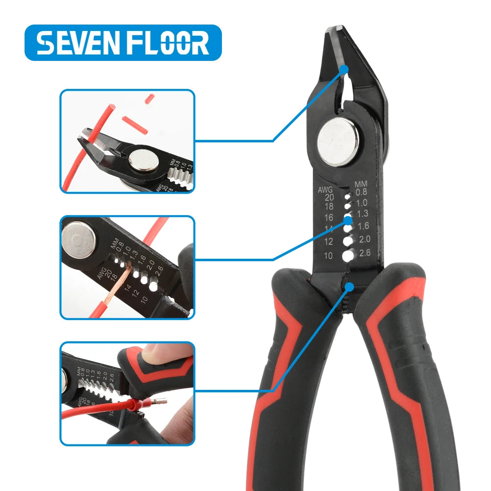 Automatic wire stripper – wire cutter &amp; cable crimping tool 3-in-1