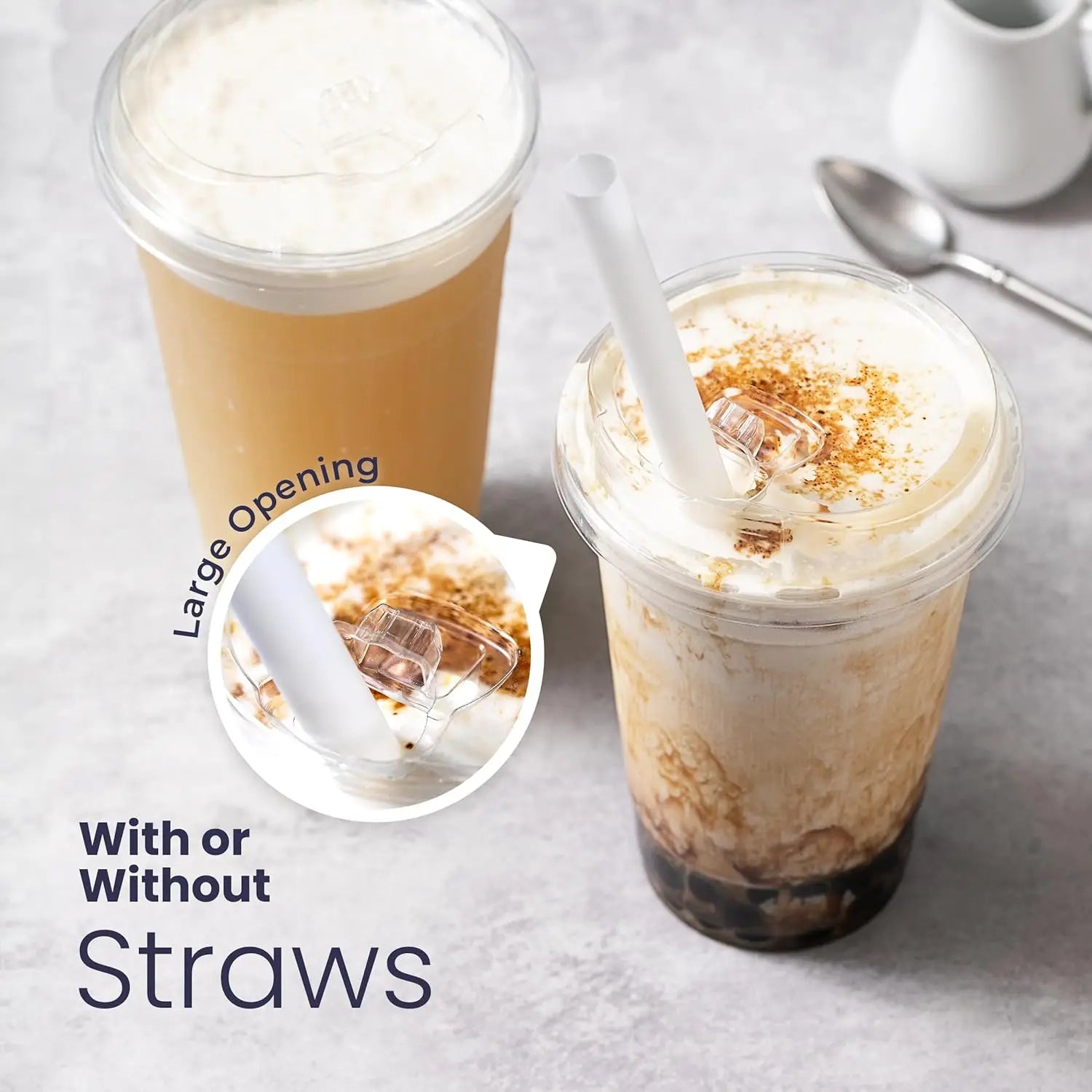 10 Sets Durchsichtige Plastikbecher Mit Sip-Deckel, 12/20/16 Einwegbecher Für Eiskaffee Oder Saft, Party, Smoothie, Milchshake, Kalte Getränke