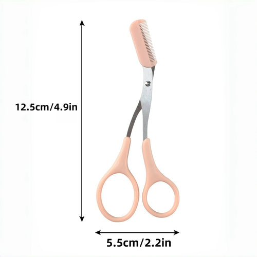 Eyebrow scissors with integrated comb – stainless steel 