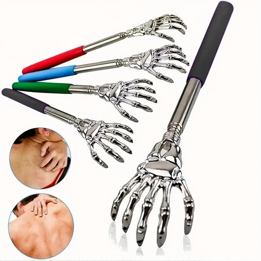 Portable stainless steel back scratcher – extendable for people and pets 
