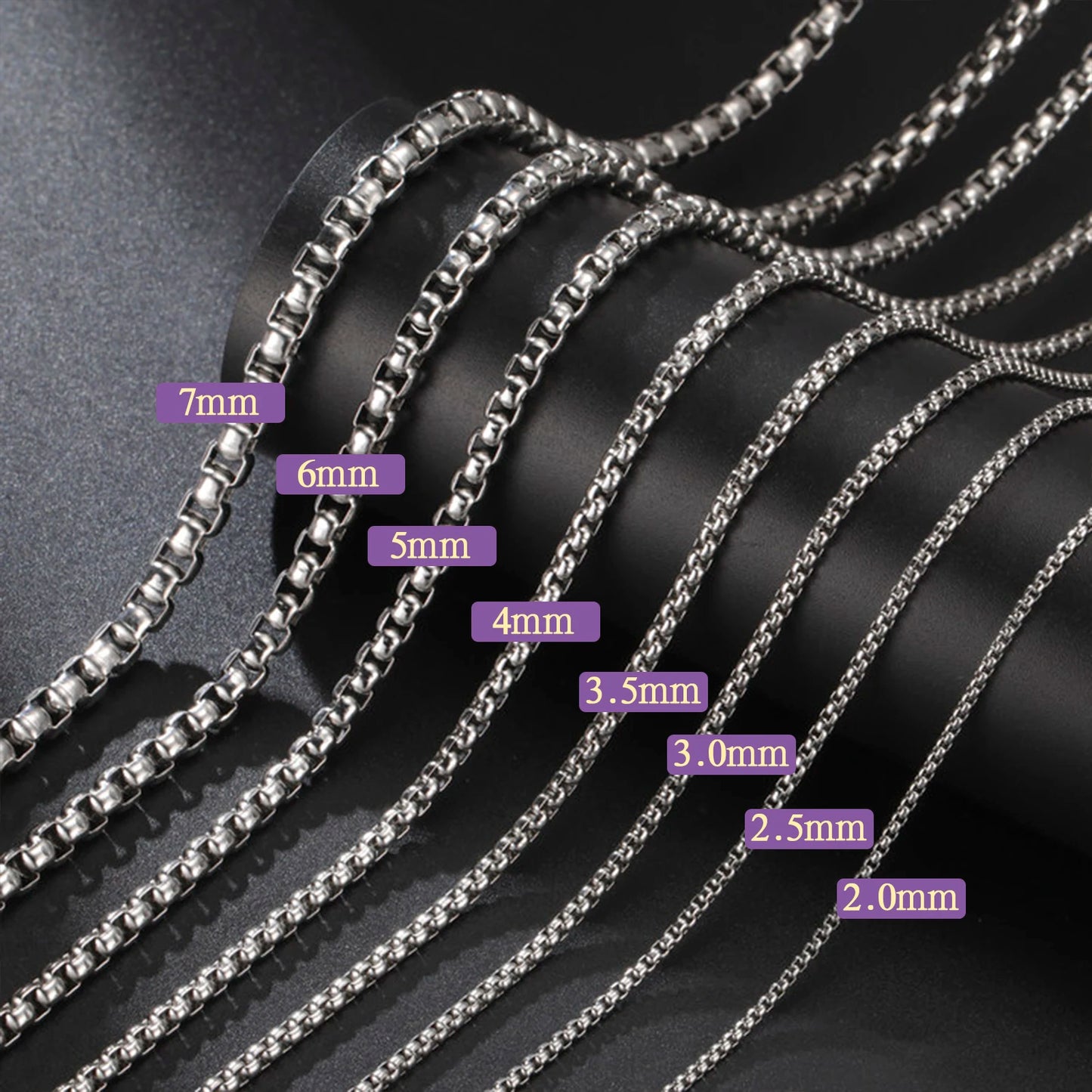 3Mm-10Mm Cuban Chain Stainless Steel Necklaces for Men Male Chains Figaro Box Chain Choker Punk Jewelry 45Cm 50Cm 60Cm