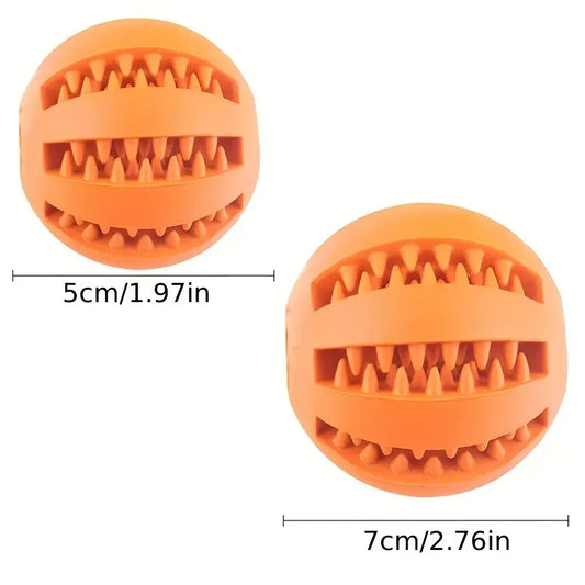 Natural rubber dog toy ball for dental care 