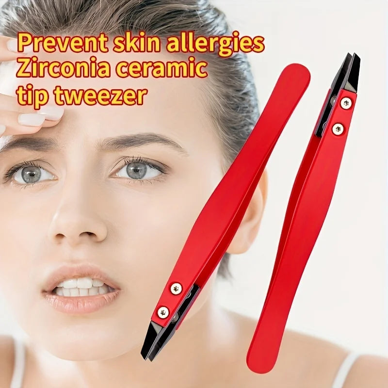 Zirconia ceramic tweezers – stainless steel tip 