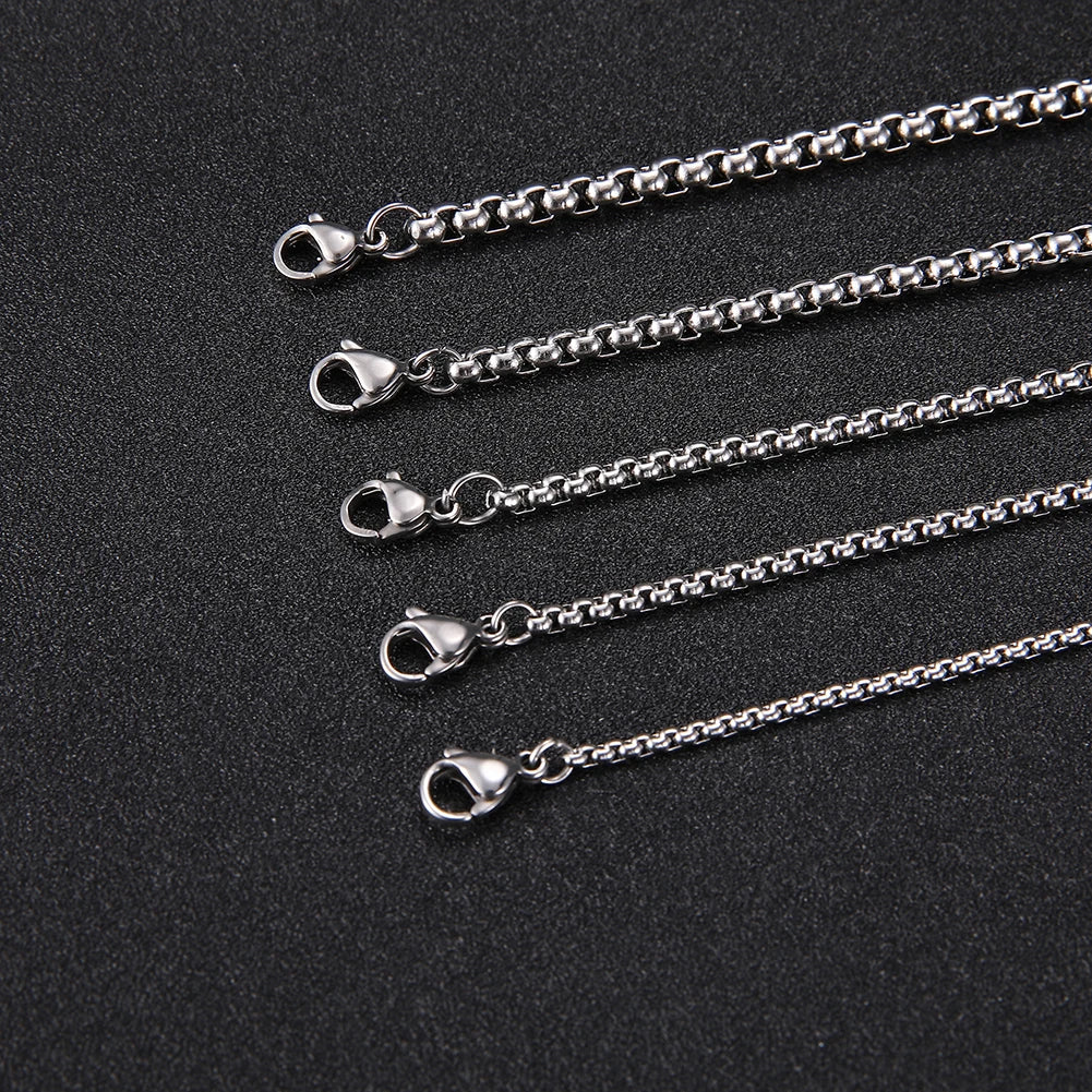 3Mm-10Mm Cuban Chain Stainless Steel Necklaces for Men Male Chains Figaro Box Chain Choker Punk Jewelry 45Cm 50Cm 60Cm