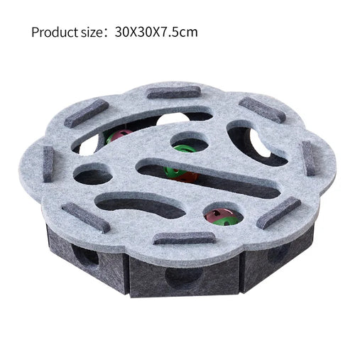 Felt cat toy with puzzle box 