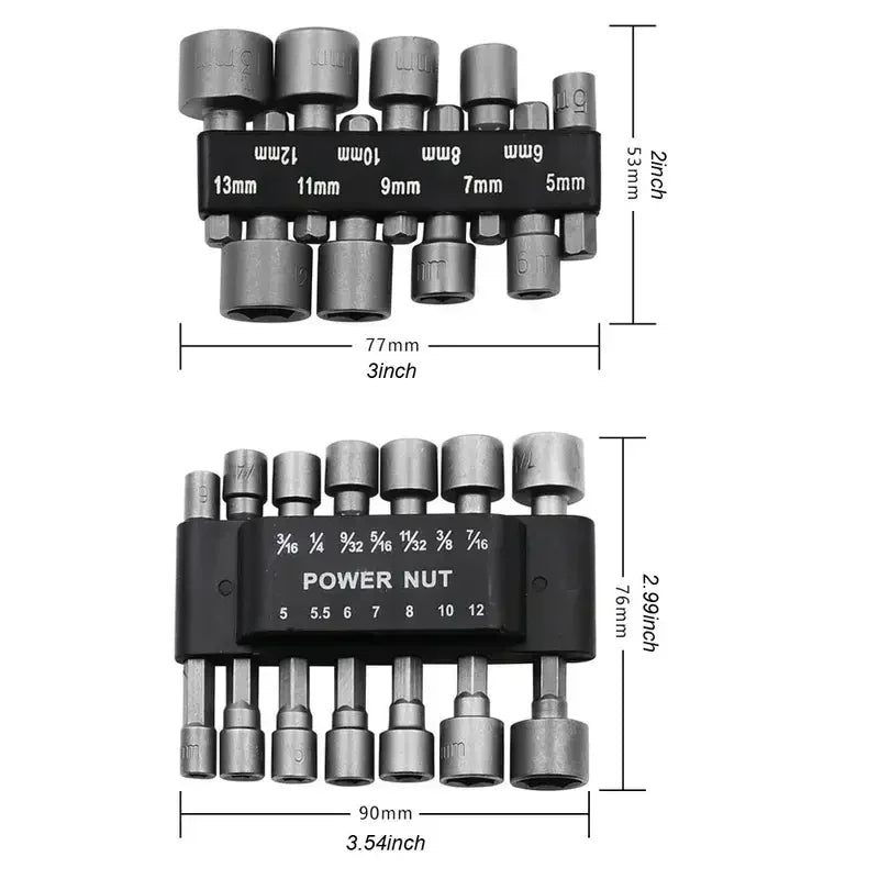 Socket Set for Drills &amp; Screwdrivers – 9 / 14 Pieces