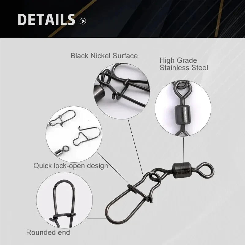 Edelstahl Angelwirbel 50er Set