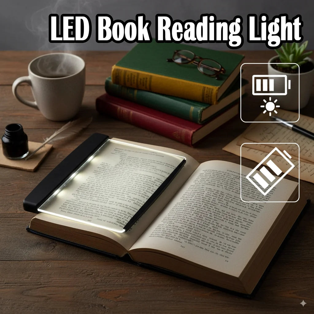 Flat Night Vision Reading Lamp Battery Powered Lights Portable Book Light for Reading Led Panel Night Led Reading Bedside Panel