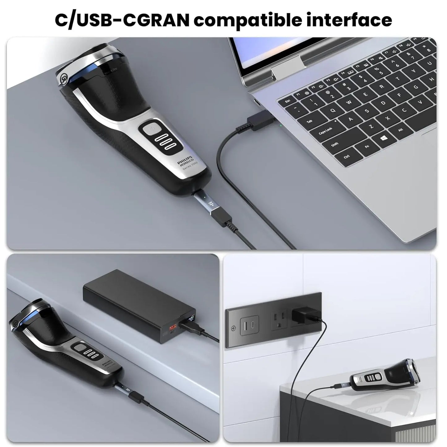 15V Ladeadapter kompatibel mit vielen Philips Rasierern