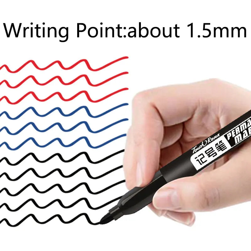 Waterproof Permanent Marker Set – 6 Pieces