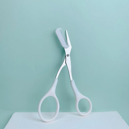 Eyebrow scissors with integrated comb – stainless steel 