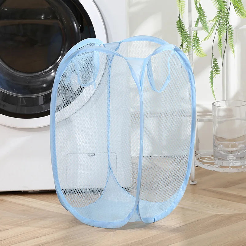 Foldable mesh laundry basket – minimalist design 