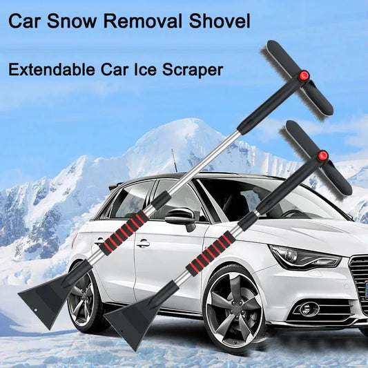 Ice scraper &amp; snow brush telescopic combination for cars (65–85.6 cm)