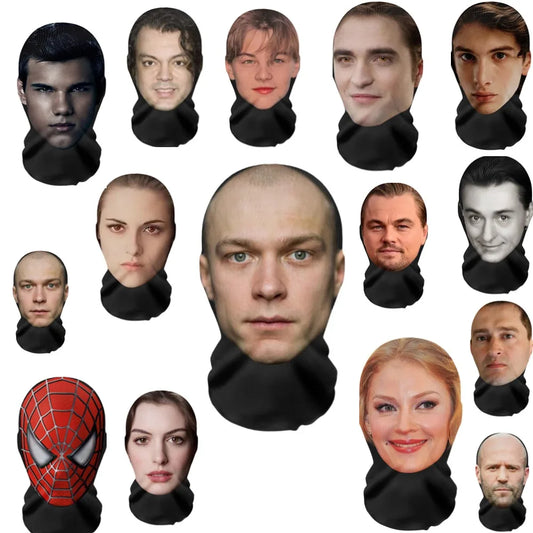 3Dpattern Mesh Gesichtsmaske Kopfbedeckung Party Cosplay Requisiten Lustiges Gesicht Bedrucktes Kopftuch Berühmte Person Eisseide Sonnencreme Kopfmaske