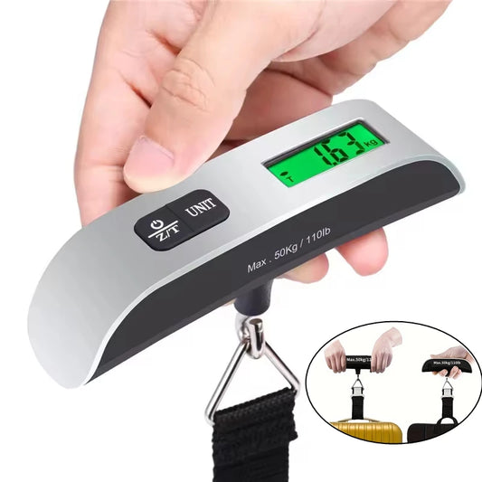 110Lb/50Kg Portable Scale Digital LCD Display Electronic Luggage Hanging Suitcase Travel Weighs Baggage Bag Weight Balance Tools