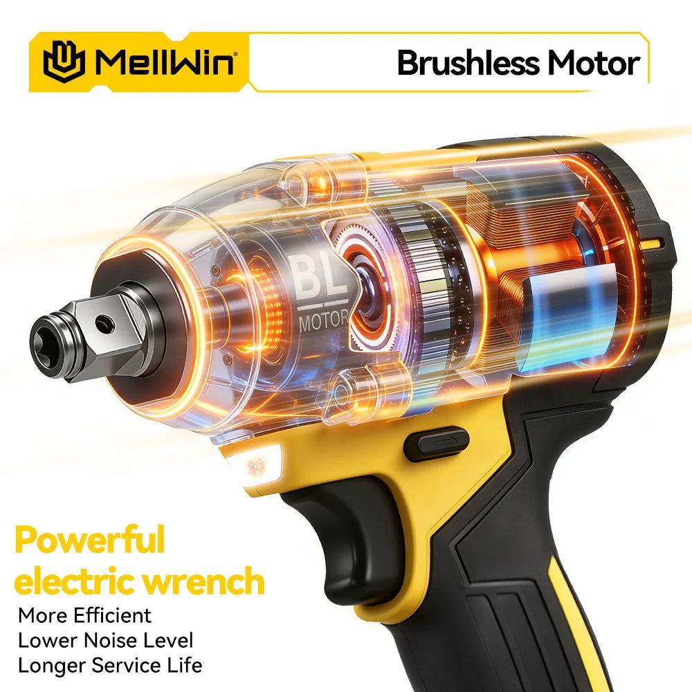 MELLWIN 520 N·m Brushless 3-in-1 Akku-Schlagschrauber