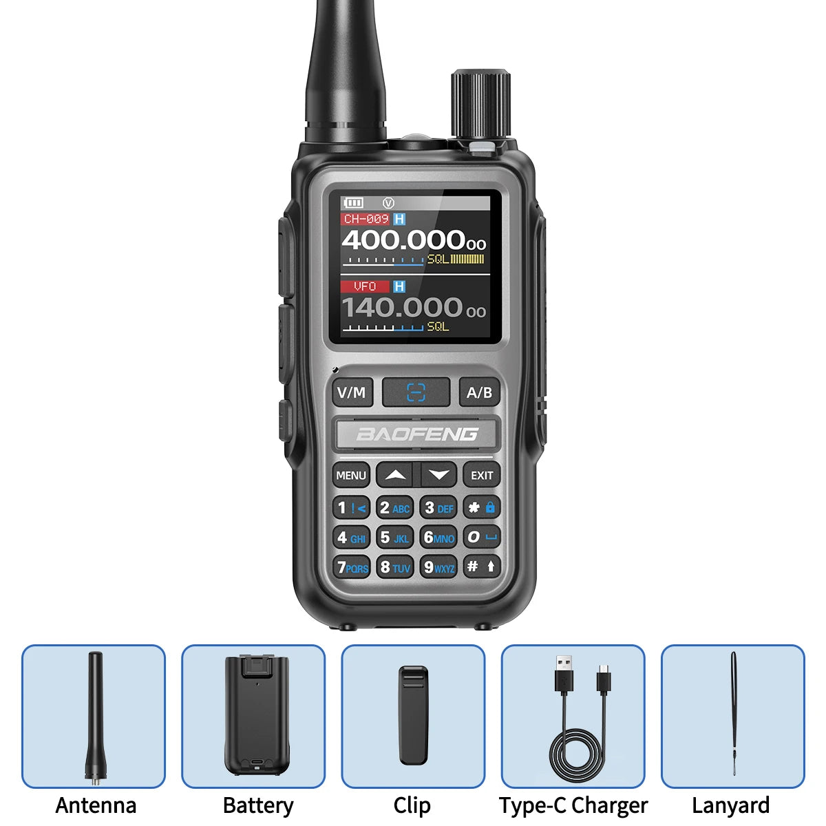 UV-5R Mini Walkie Talkie Multi Band Bluetooth Programming Wireless Copy Frequency 999CH AM FM Long Range Two Way Radio