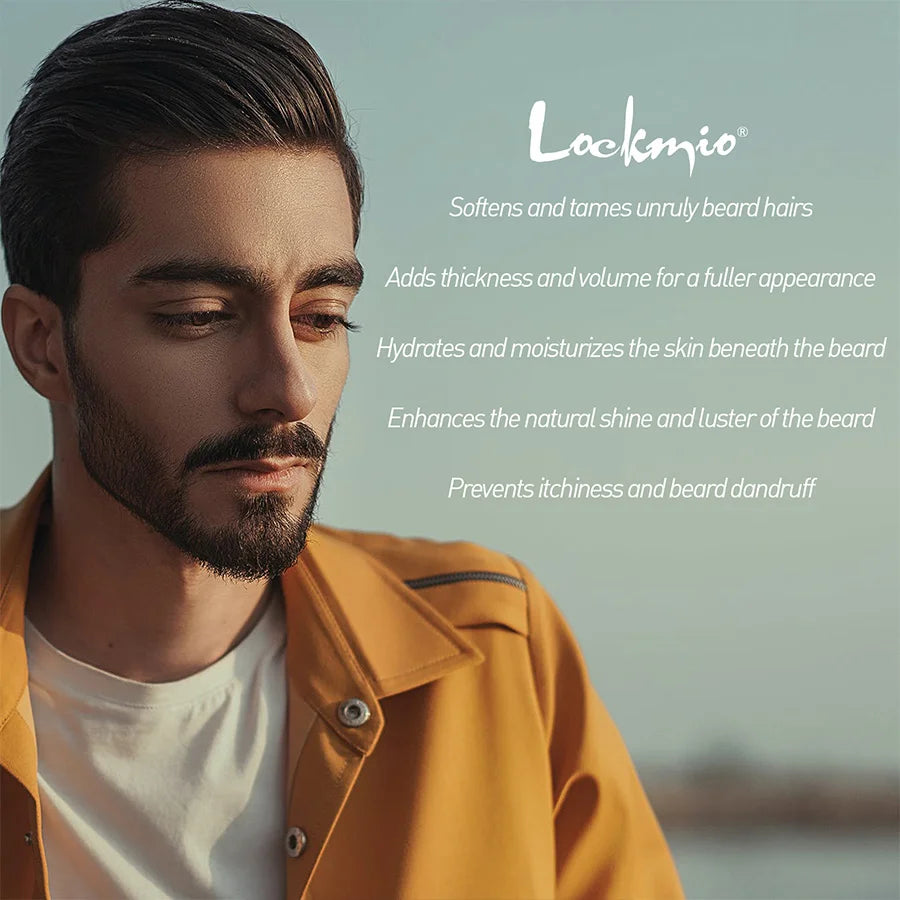 LOCKMIO Natural Shea Butter Beard Blam Wax 4pcs Set Moisturizing