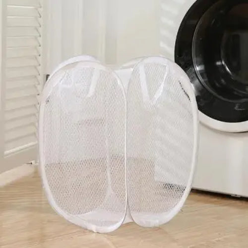 Foldable mesh laundry basket – minimalist design 
