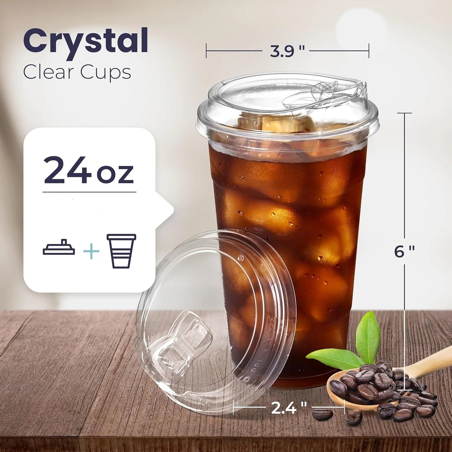 10 Sets Durchsichtige Plastikbecher Mit Sip-Deckel, 12/20/16 Einwegbecher Für Eiskaffee Oder Saft, Party, Smoothie, Milchshake, Kalte Getränke