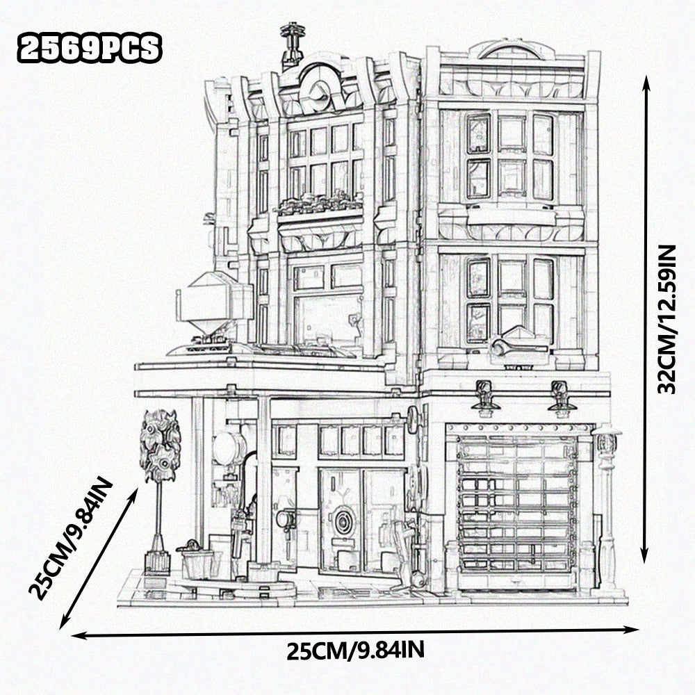 Build Your Dream City with the Street View City Building Blocks – Creative MOC Kits for Bank, Café Corner, Downtown Diner, and More!