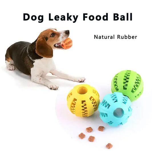 Natural rubber dog toy ball for dental care 