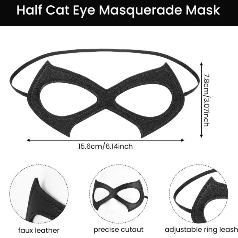 Verstellbare Katzenmaske aus Leder für Cosplay
