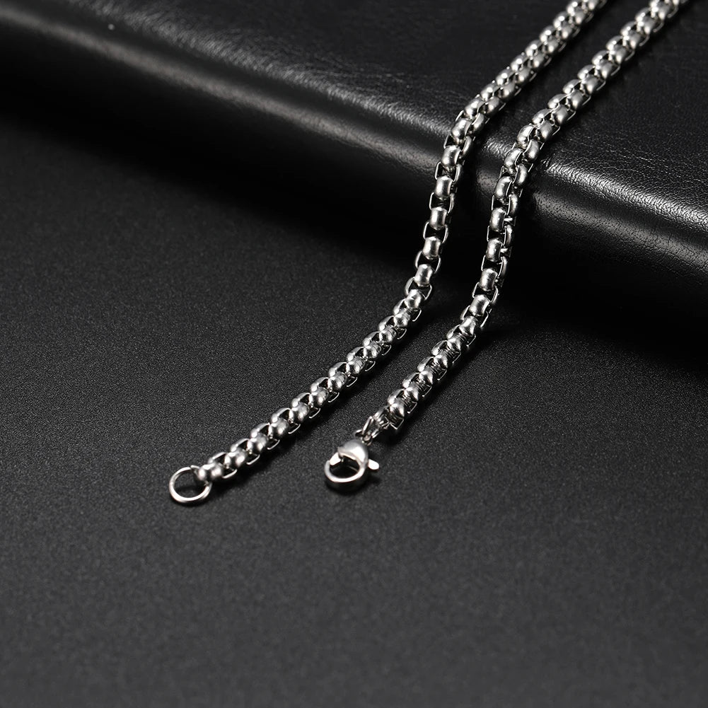 3Mm-10Mm Cuban Chain Stainless Steel Necklaces for Men Male Chains Figaro Box Chain Choker Punk Jewelry 45Cm 50Cm 60Cm
