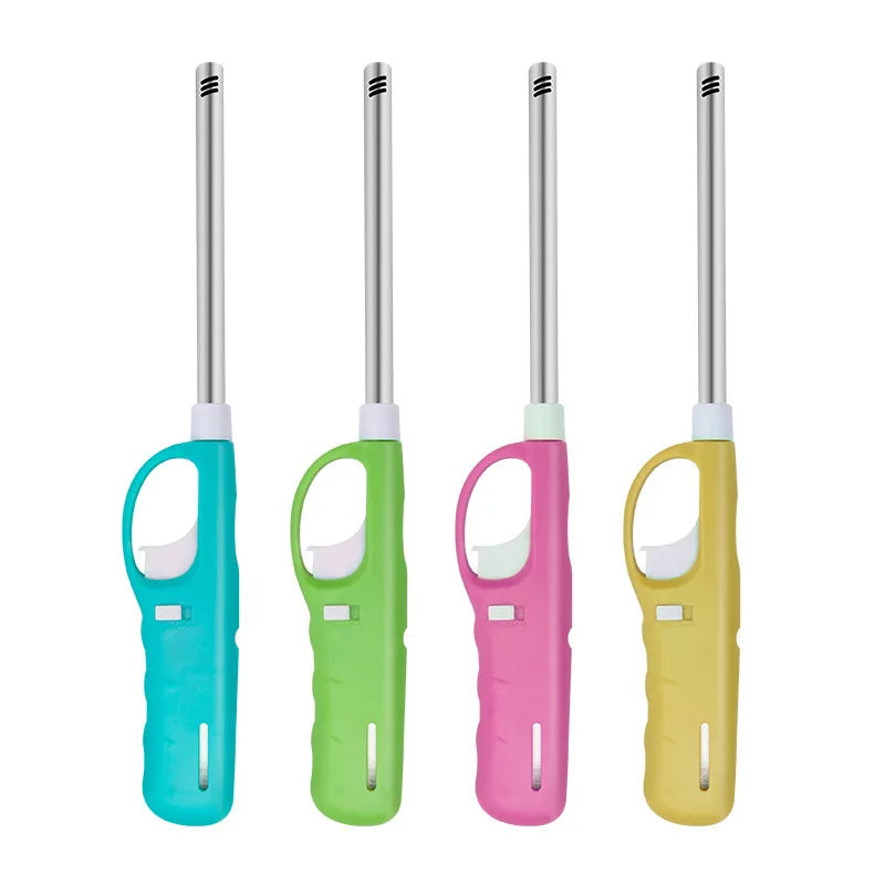 Elegantes Metall-Sturmfeuerzeug mit offener Flamme – für Küche, BBQ & Outdoor