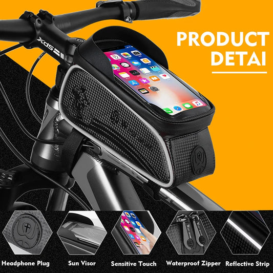 Waterproof bicycle bag – with touchscreen phone compartment 
