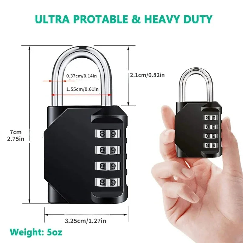 4-digit combination lock made of metal 