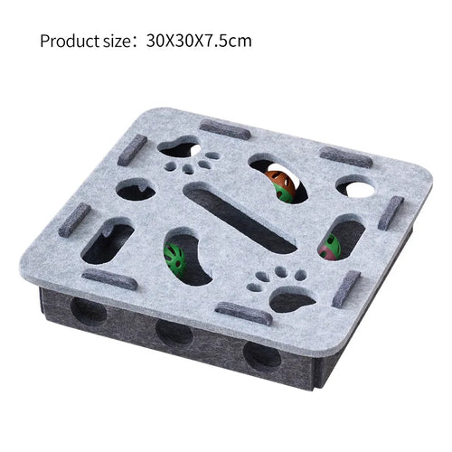 Felt cat toy with puzzle box 