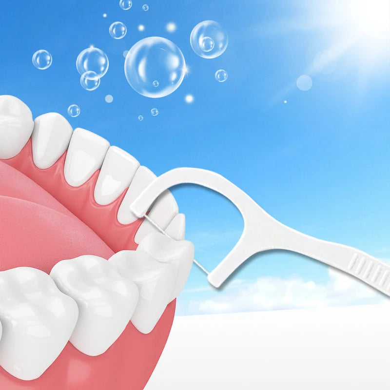 أعواد خيط تنظيف الأسنان في حقيبة سفر 